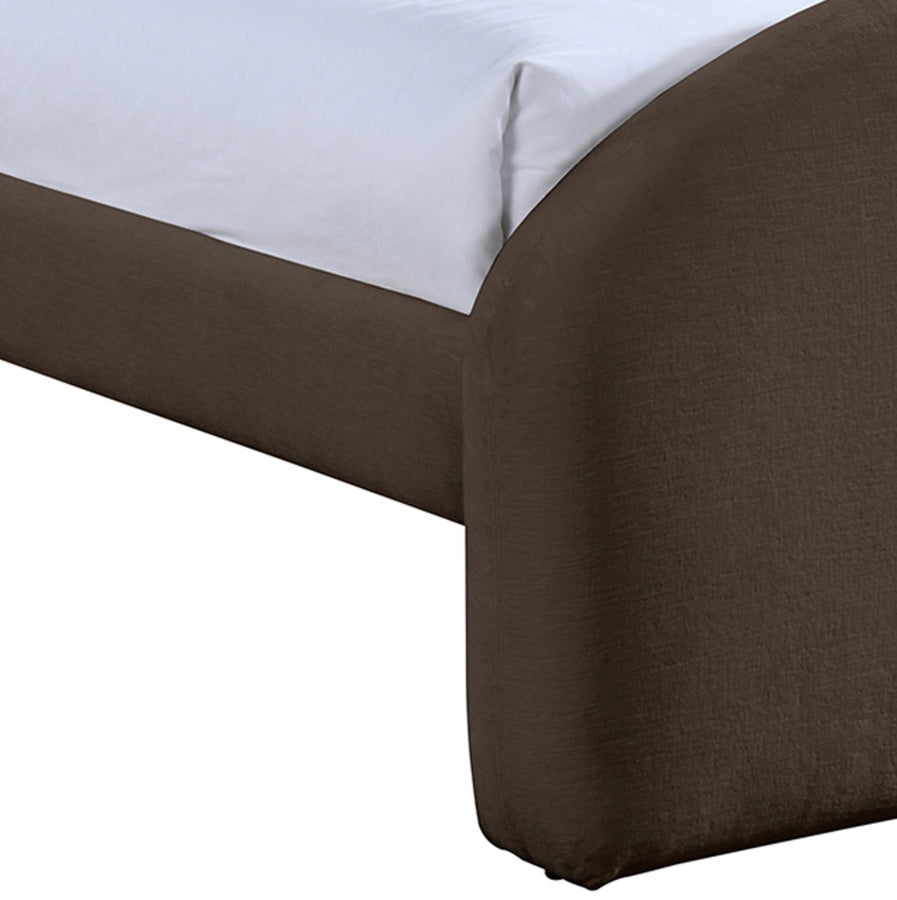 Andaz Chenille Fabric Upholstered Twin Bed - Brown - Andaz-Twin-BROWN_6