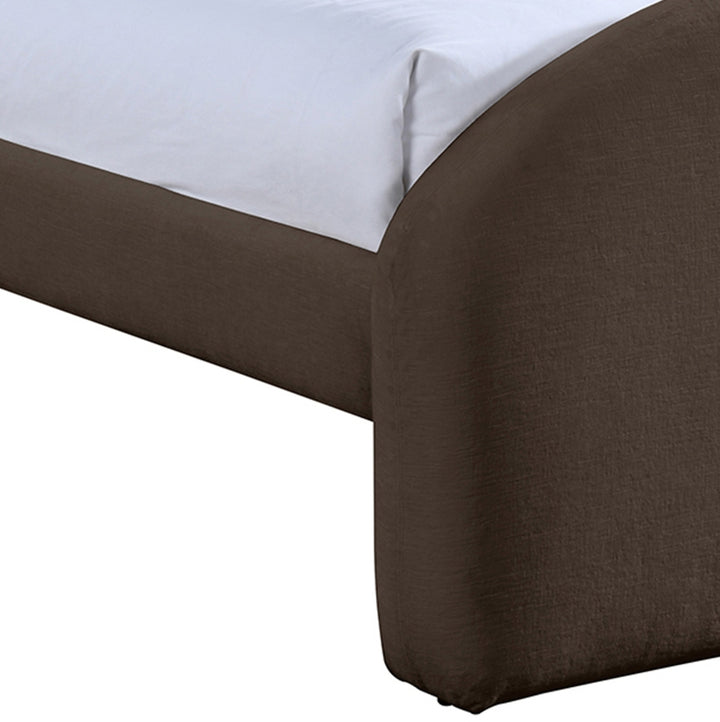 Andaz Chenille Fabric Upholstered Twin Bed - Brown - Andaz-Twin-BROWN_6