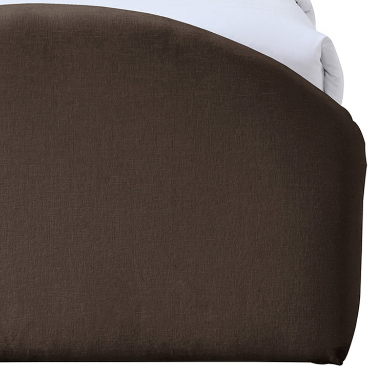 Andaz Chenille Fabric Upholstered Twin Bed - Brown - Andaz-Twin-BROWN_7