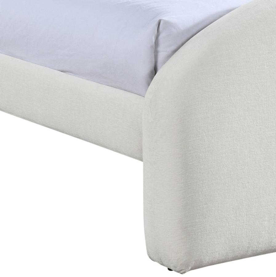 Andaz Chenille Fabric Upholstered Twin Bed - Cream - Andaz-Twin-CREAM_6