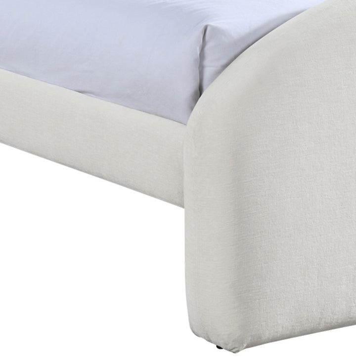 Andaz Chenille Fabric Upholstered Twin Bed - Cream - Andaz-Twin-CREAM_6