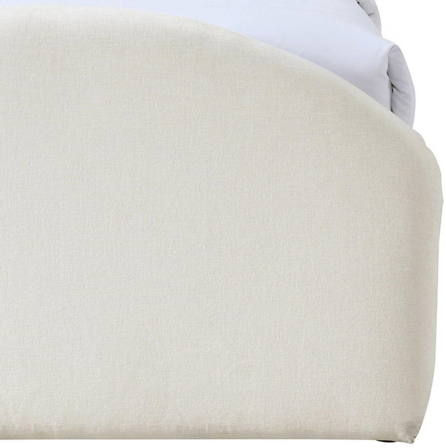 Andaz Chenille Fabric Upholstered Twin Bed - Cream - Andaz-Twin-CREAM_7