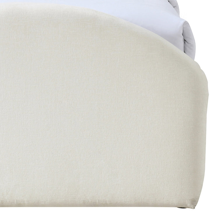 Andaz Chenille Fabric Upholstered Twin Bed - Cream - Andaz-Twin-CREAM_7