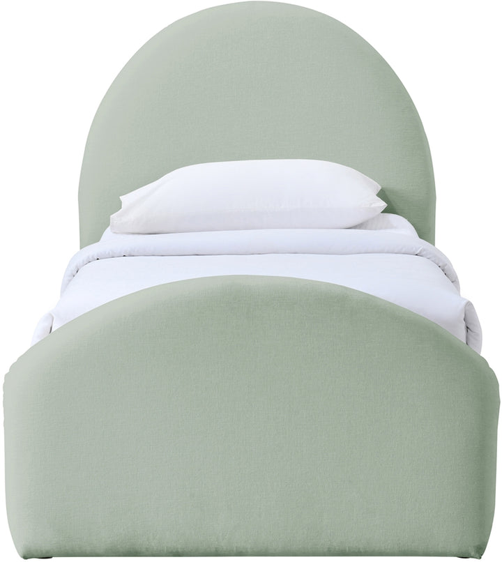 Andaz Chenille Fabric Upholstered Twin Bed - Mint - Andaz-Twin-MINT_3