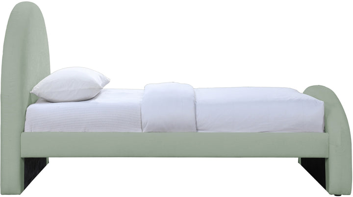Andaz Chenille Fabric Upholstered Twin Bed - Mint - Andaz-Twin-MINT_4