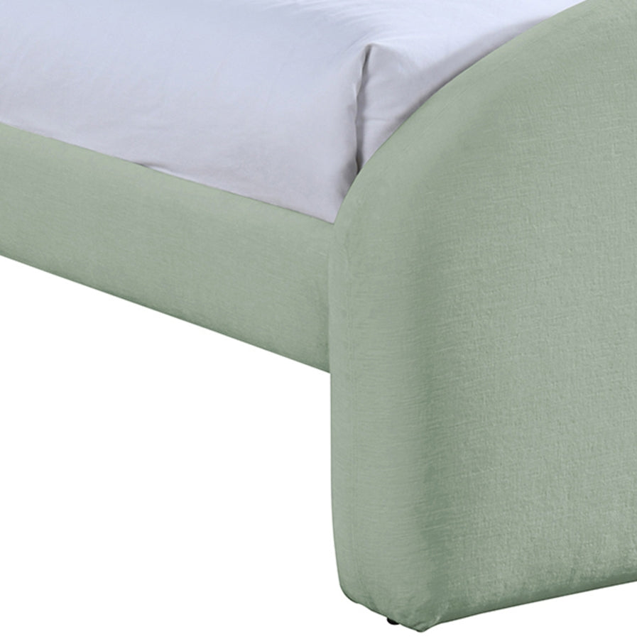Andaz Chenille Fabric Upholstered Twin Bed - Mint - Andaz-Twin-MINT_6