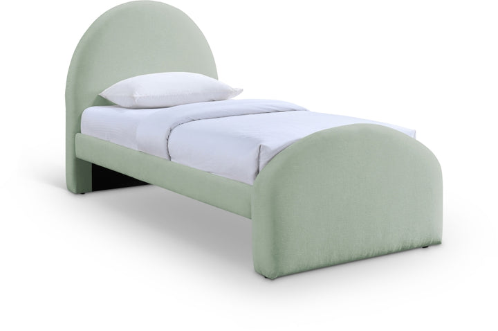 Andaz Chenille Fabric Upholstered Twin Bed - Mint - Andaz-Twin-MINT_1