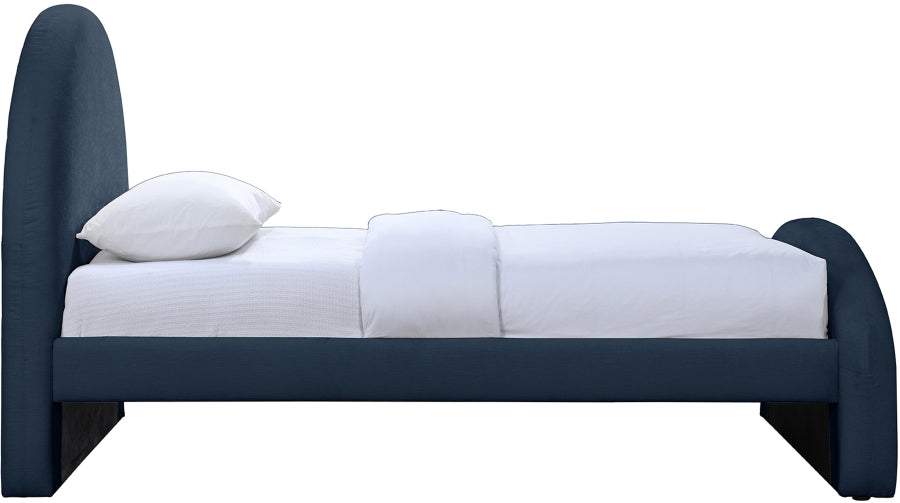 Andaz Chenille Fabric Upholstered Twin Bed - Blue - Andaz-Twin-BLUE_4