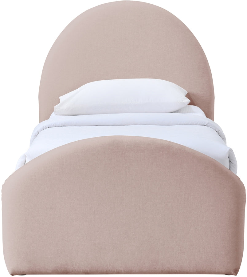 Andaz Chenille Fabric Upholstered Twin Bed - Pink - Andaz-Twin-PINK_3