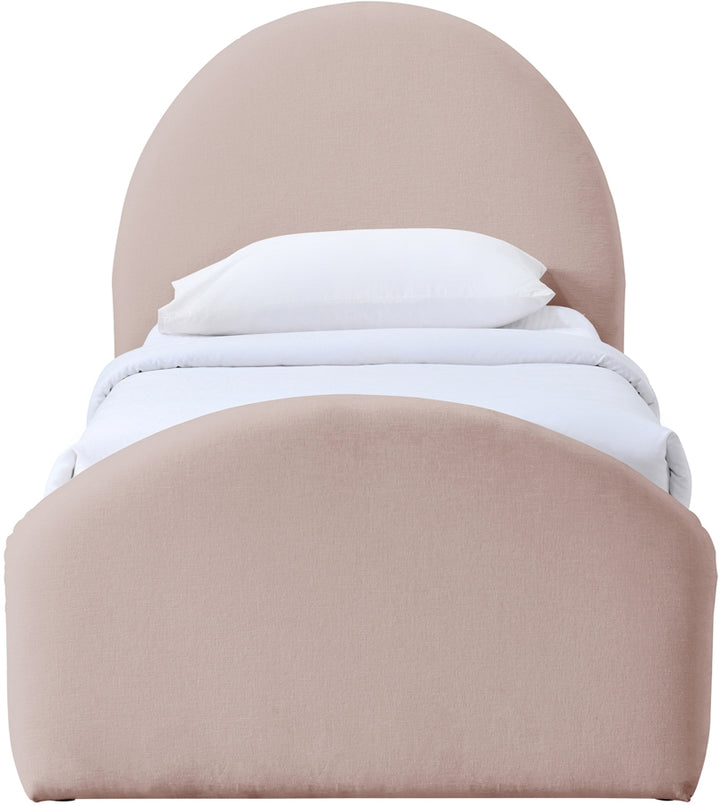 Andaz Chenille Fabric Upholstered Twin Bed - Pink - Andaz-Twin-PINK_3