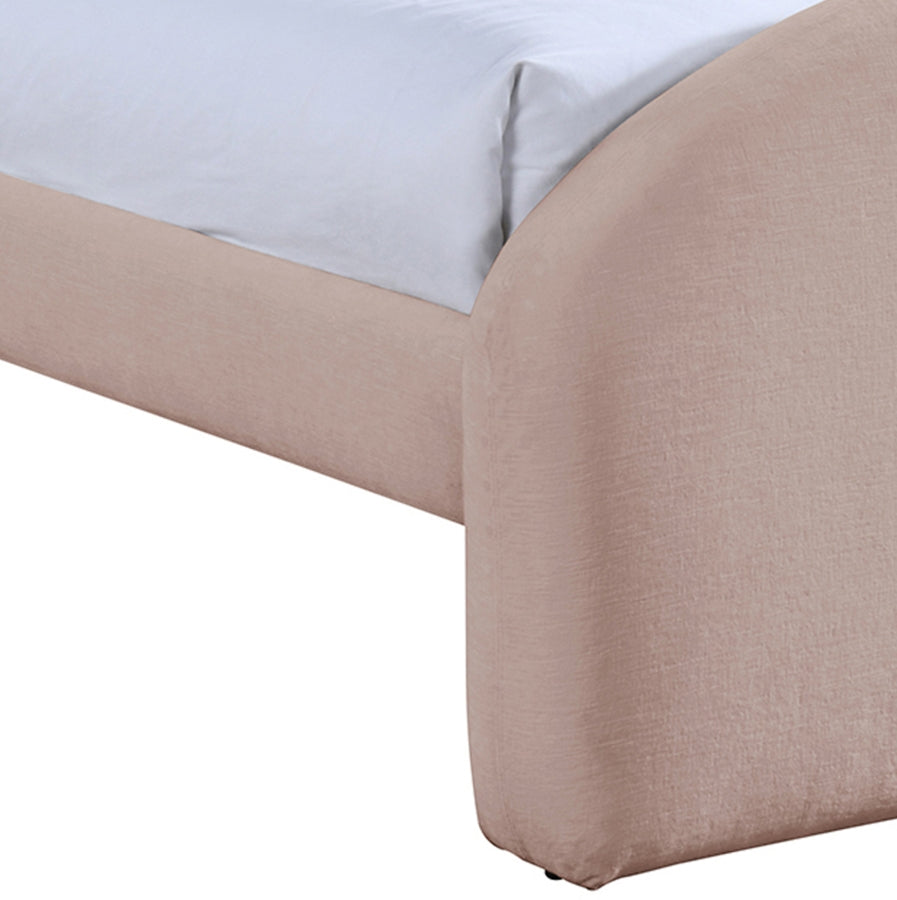 Andaz Chenille Fabric Upholstered Twin Bed - Pink - Andaz-Twin-PINK_6