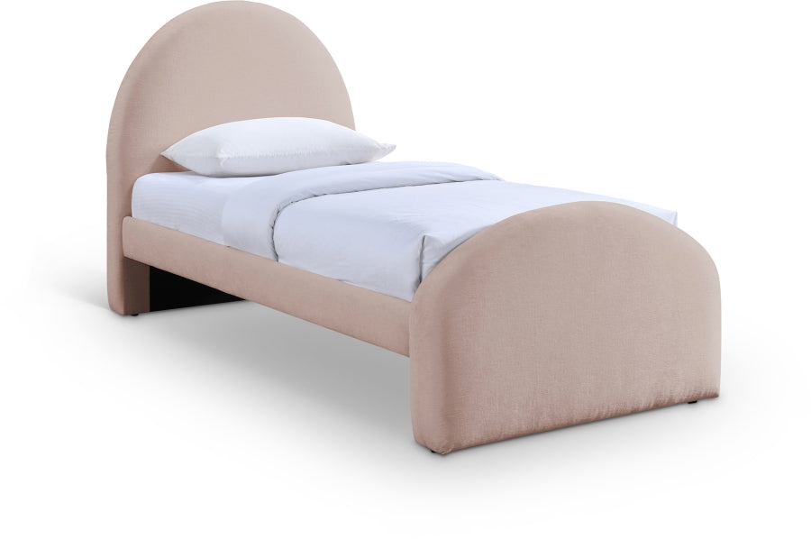 Andaz Chenille Fabric Upholstered Twin Bed - Pink - Andaz-Twin-PINK_1
