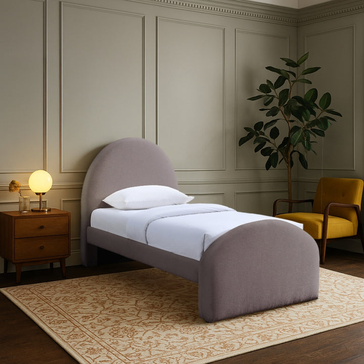 Andaz Chenille Fabric Upholstered Twin Bed - Purple - Andaz-Twin-PURPLE_2