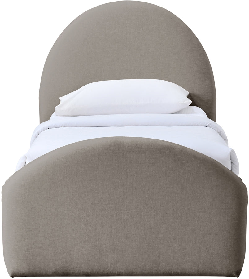 Andaz Chenille Fabric Upholstered Twin Bed - Taupe - Andaz-Twin-TAUPE_3