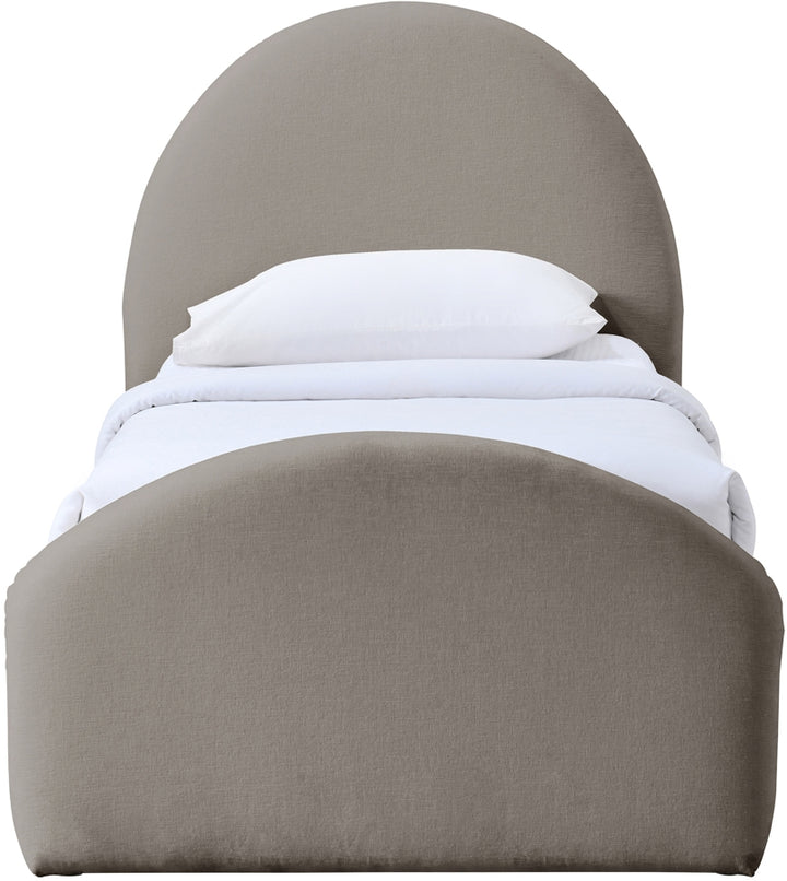Andaz Chenille Fabric Upholstered Twin Bed - Taupe - Andaz-Twin-TAUPE_3