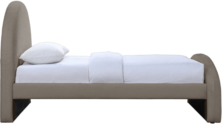 Andaz Chenille Fabric Upholstered Twin Bed - Taupe - Andaz-Twin-TAUPE_4