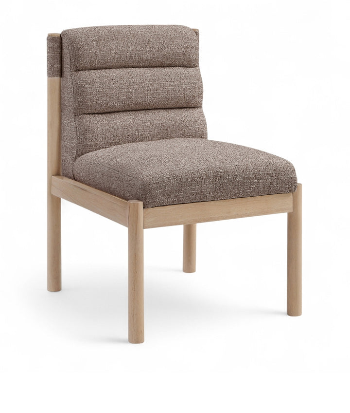 Eloura Linen Textured Fabric Upholstered Dining Chair - Brown - 88058-C-BROWN_2