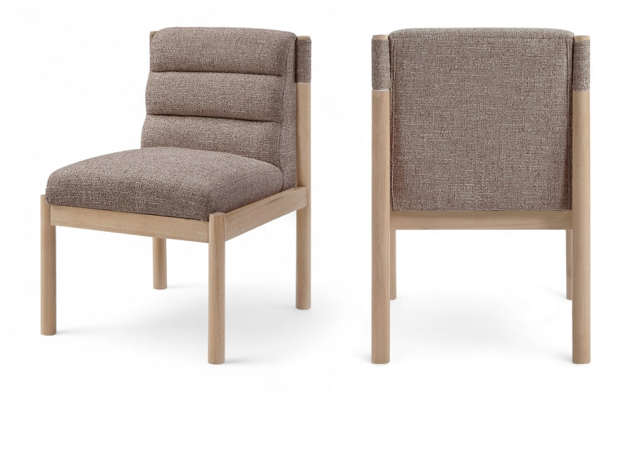 Eloura Linen Textured Fabric Upholstered Dining Chair - Brown - 88058-C-BROWN_1