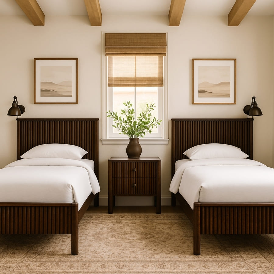 Kivo Solid Wood Twin Bed