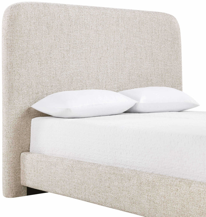 Fira Linen Textured Fabric Upholstered Bed - Beige - B1221-Bed-BEIGE_7