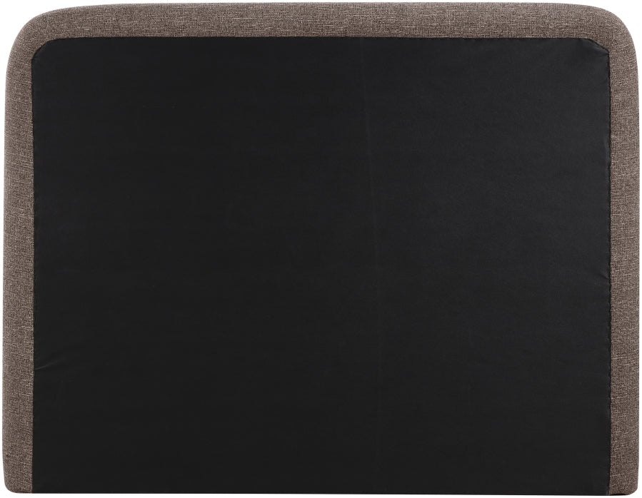Fira Linen Textured Fabric Upholstered Bed - Brown - B1221-Bed-BROWN_5