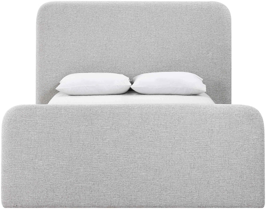 Fira Linen Textured Fabric Upholstered Bed - Grey - B1221-Bed-GREY_3