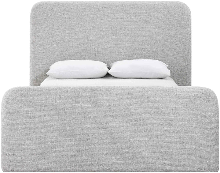 Fira Linen Textured Fabric Upholstered Bed - Grey - B1221-Bed-GREY_3
