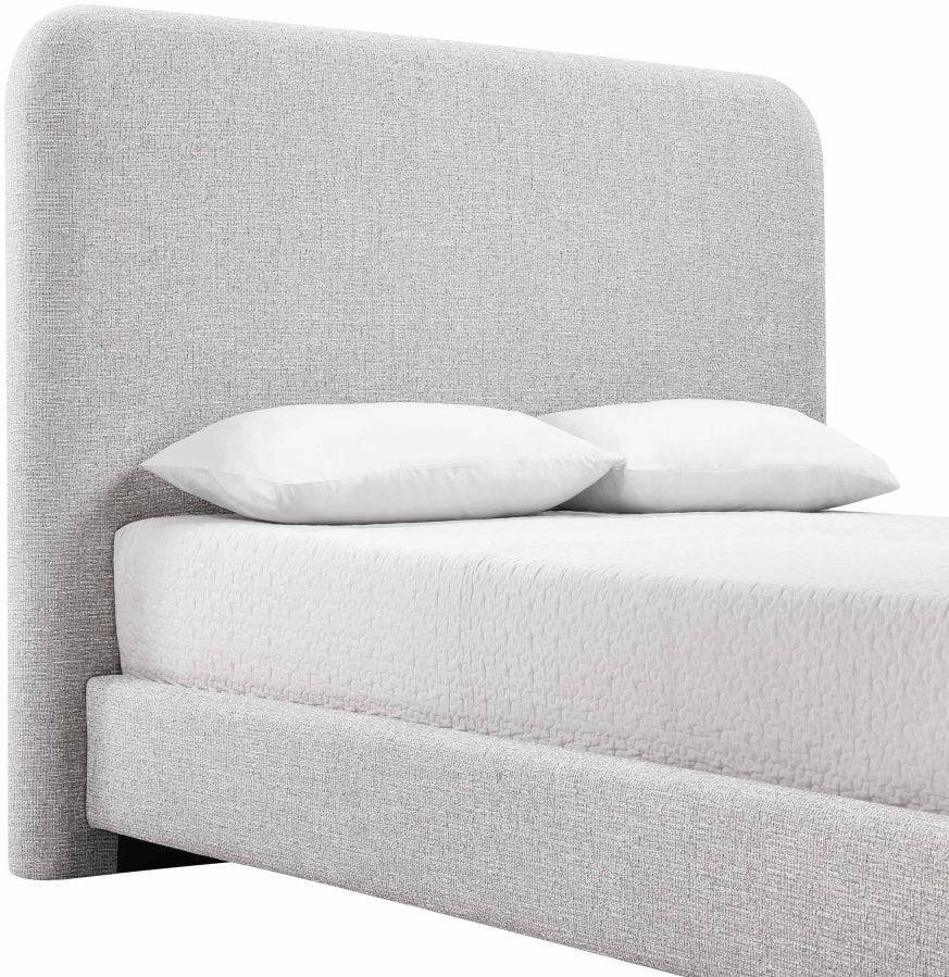 Fira Linen Textured Fabric Upholstered Bed - Grey - B1221-Bed-GREY_7