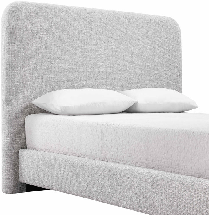 Fira Linen Textured Fabric Upholstered Bed - Grey - B1221-Bed-GREY_7