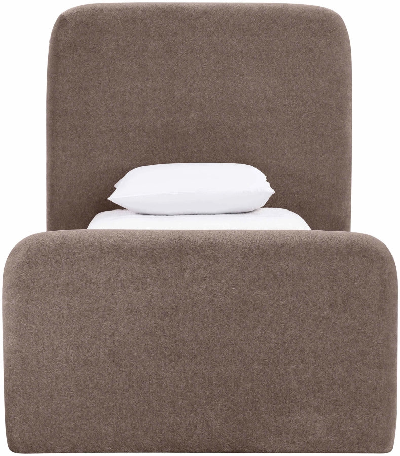 Fira Chenille Fabric Upholstered Twin Bed - Brown - B1222-Twin-BROWN_3