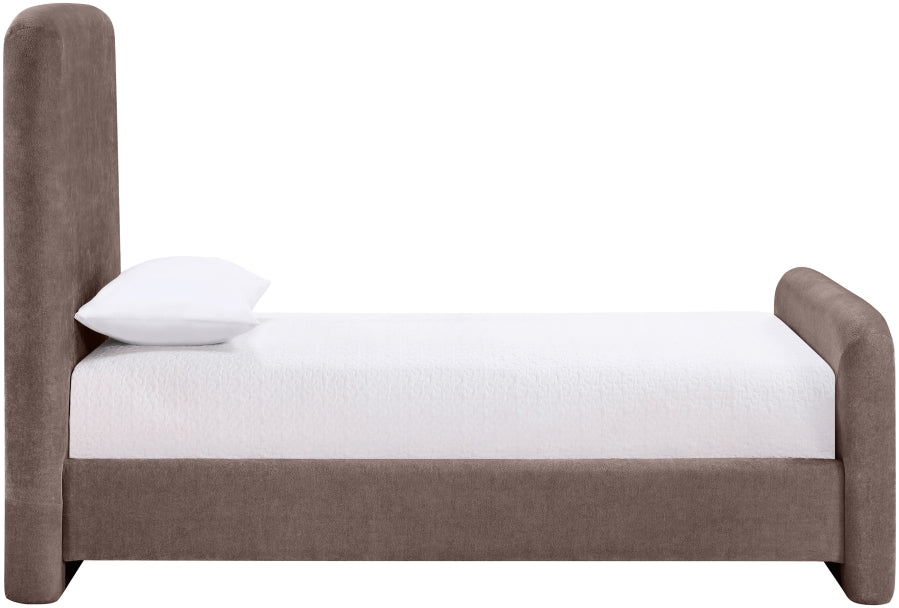 Fira Chenille Fabric Upholstered Twin Bed - Brown - B1222-Twin-BROWN_4