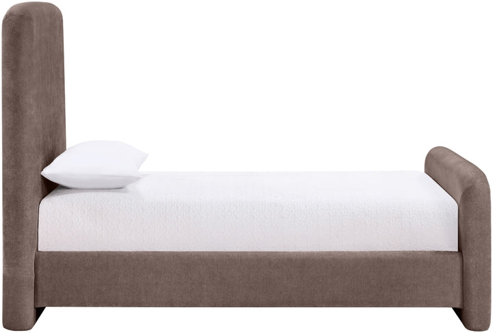 Fira Chenille Fabric Upholstered Twin Bed - Brown - B1222-Twin-BROWN_4