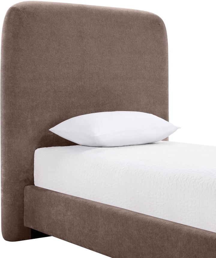 Fira Chenille Fabric Upholstered Twin Bed - Brown - B1222-Twin-BROWN_6