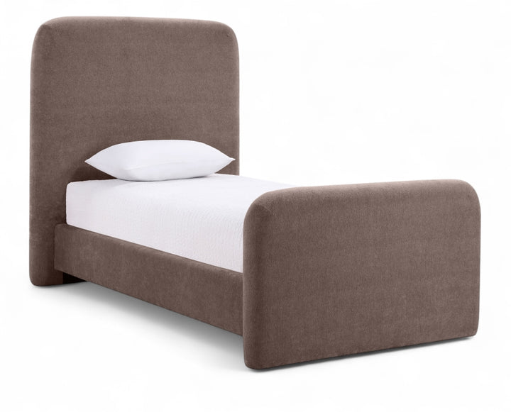 Fira Chenille Fabric Upholstered Twin Bed - Brown - B1222-Twin-BROWN_1