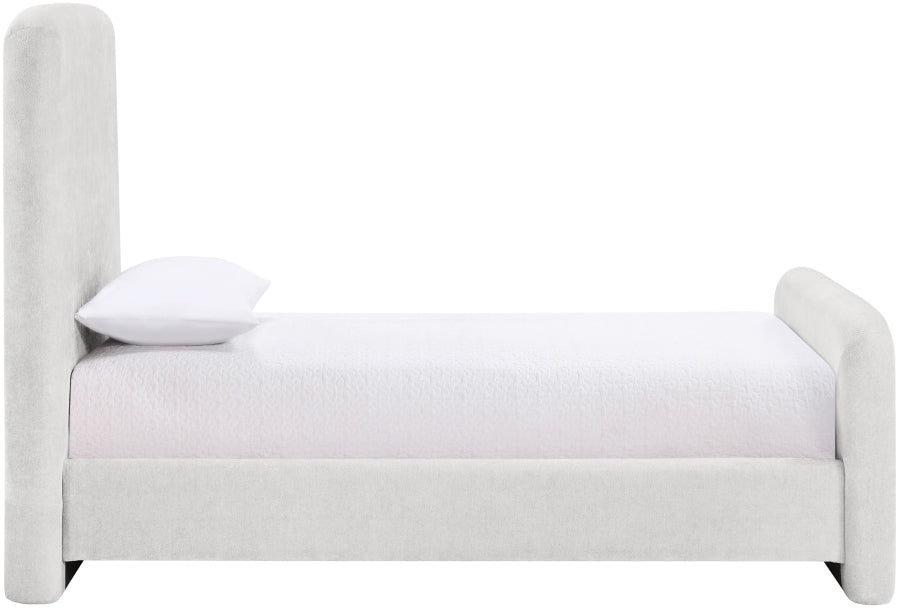 Fira Chenille Fabric Upholstered Twin Bed - Cream - B1222-Twin-CREAM_4