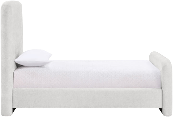 Fira Chenille Fabric Upholstered Twin Bed - Cream - B1222-Twin-CREAM_4