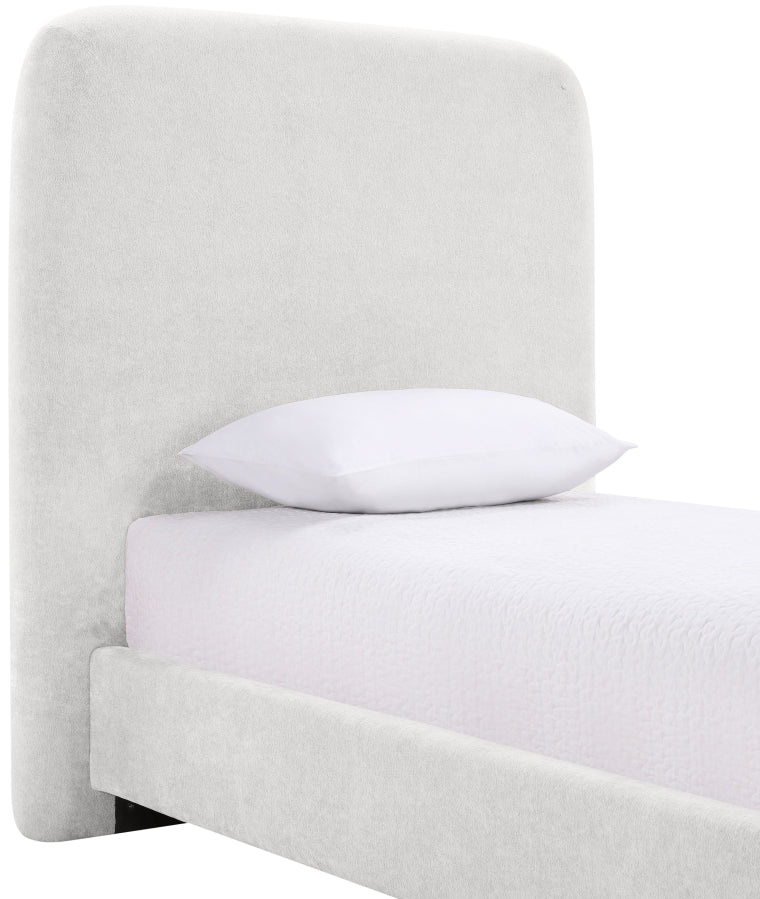 Fira Chenille Fabric Upholstered Twin Bed - Cream - B1222-Twin-CREAM_6