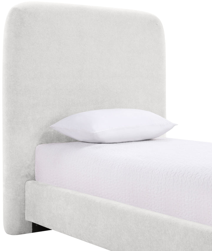 Fira Chenille Fabric Upholstered Twin Bed - Cream - B1222-Twin-CREAM_6