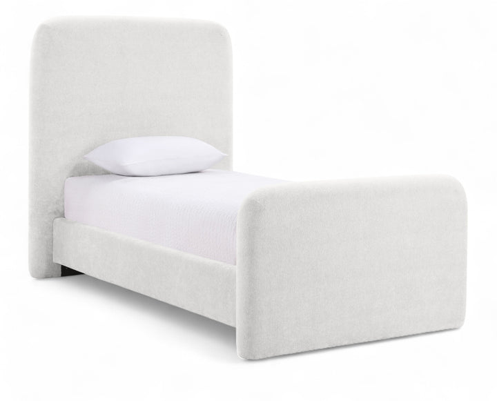 Fira Chenille Fabric Upholstered Twin Bed - Cream - B1222-Twin-CREAM_1