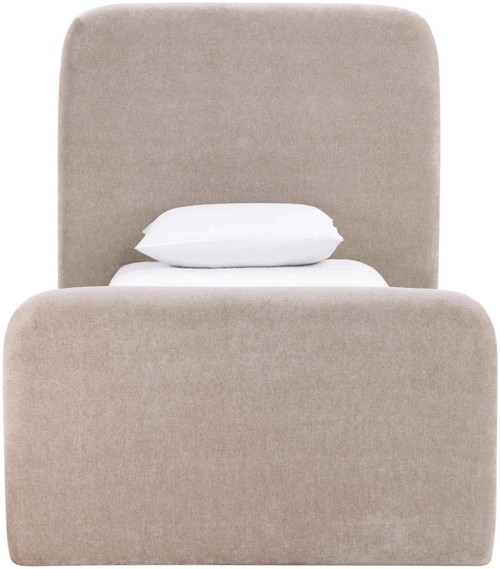Fira Chenille Fabric Upholstered Twin Bed - Taupe - B1222-Twin-TAUPE_3