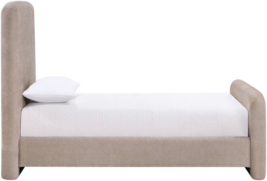 Fira Chenille Fabric Upholstered Twin Bed - Taupe - B1222-Twin-TAUPE_4
