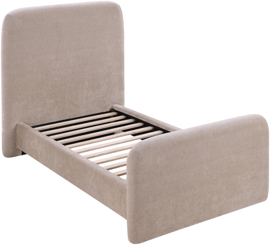 Fira Chenille Fabric Upholstered Twin Bed - Taupe - B1222-Twin-TAUPE_7