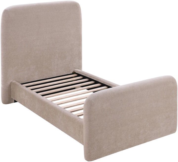 Fira Chenille Fabric Upholstered Twin Bed - Taupe - B1222-Twin-TAUPE_7