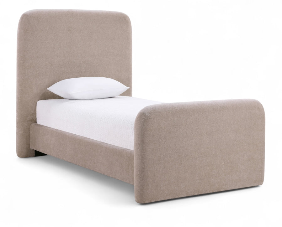Fira Chenille Fabric Upholstered Twin Bed - Taupe - B1222-Twin-TAUPE_1
