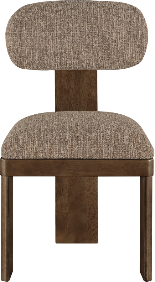 Timbra Linen Textured Fabric Upholstered Dining Chair - Brown - 11083-C-BROWN_4
