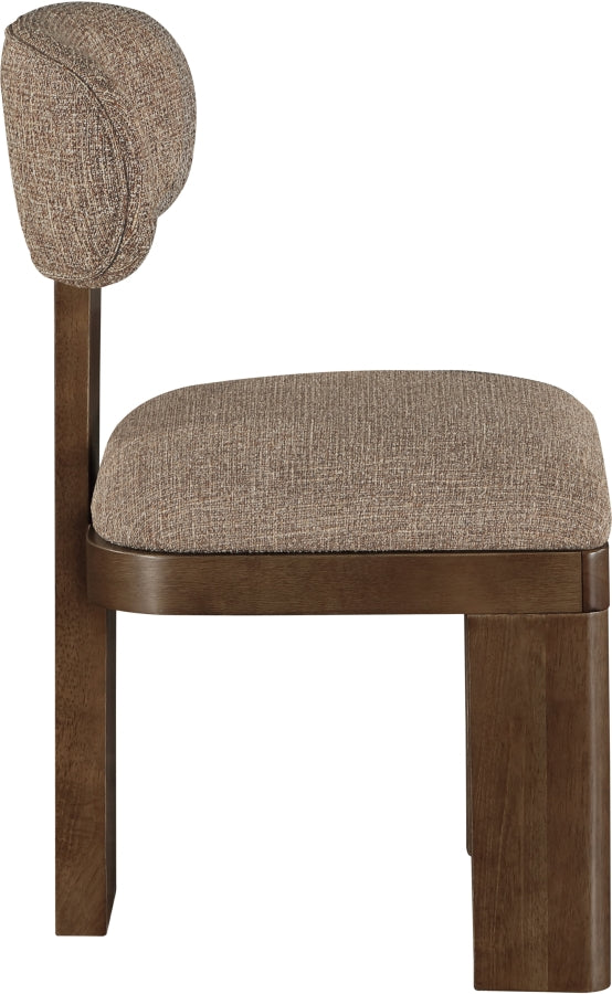 Timbra Linen Textured Fabric Upholstered Dining Chair - Brown - 11083-C-BROWN_5