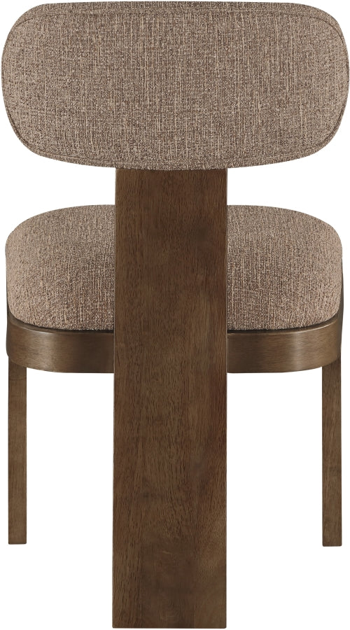 Timbra Linen Textured Fabric Upholstered Dining Chair - Brown - 11083-C-BROWN_6