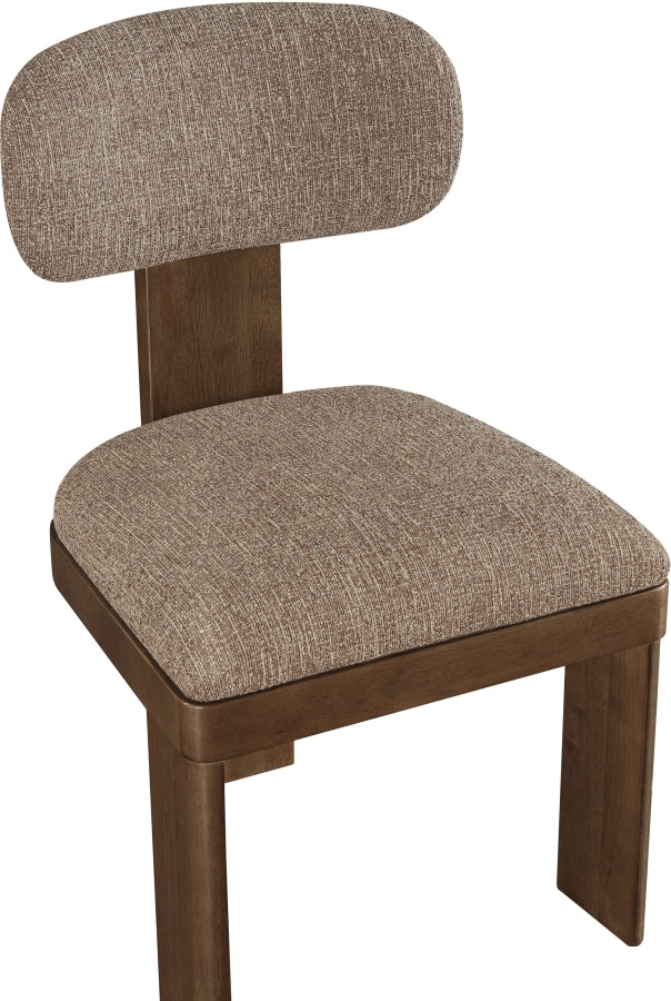 Timbra Linen Textured Fabric Upholstered Dining Chair - Brown - 11083-C-BROWN_7