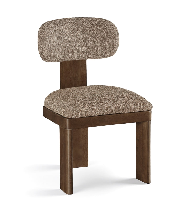 Timbra Linen Textured Fabric Upholstered Dining Chair - Brown - 11083-C-BROWN_2