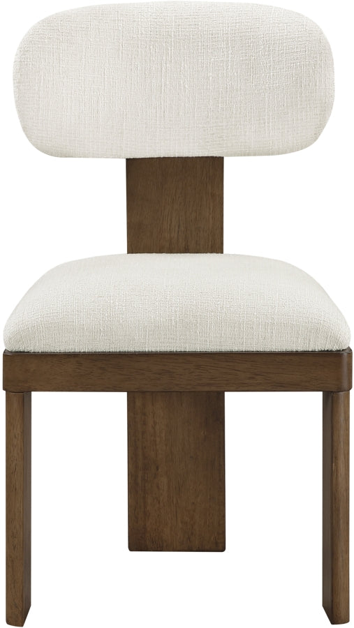 Timbra Linen Textured Fabric Upholstered Dining Chair - Cream - 11083-C-CREAM_4